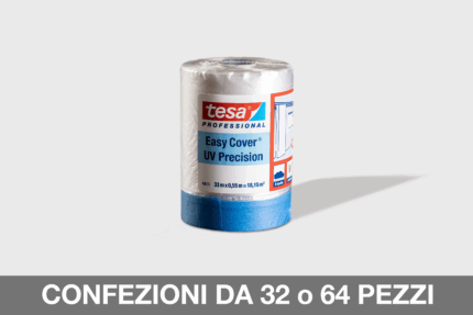 COVER QUICK: telo copritutto in HDPE con nastro adesivo. Protezione rapida e precisa per lavori di pittura, fai da te e decorazione.