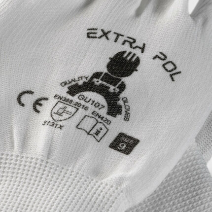 Guanti da lavoro certificati EN 420 e EN 388:2003 (3-1-3-1-X). Protezione da abrasione, taglio e perforazione. Ideali per imbianchini e artigiani.