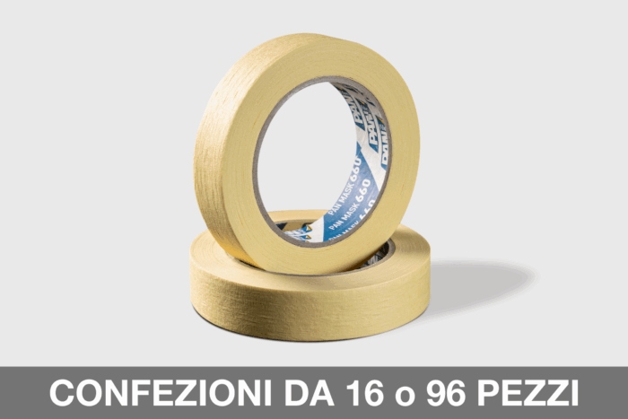 PanFilm 660 pennelli e rulli professionali per imbianchini Nastro mascheratura Panfilm 660 Mask, carta gialla crespata, adesivo in gomma naturale, resiste a umidità e alta temperatura. Ideale per edilizia e imbianchini